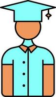 Faceless Graduation Boy icon in Flat Style. vector