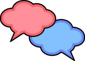 Blue And Yellow Color Speech Bubbles Icon. vector