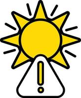 White And Yellow Weather Alert Icon Or Symbol. vector