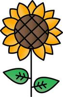 Isolated Sunflower Colorful Icon. vector