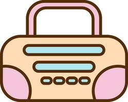 Colorful Tape Recorder Icon In Flat Style. vector