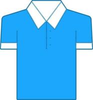 Illustration Of Polo T shirt Icon In Blue And White Color. vector