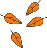 hojas icono en naranja color. vector