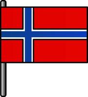 Norway Flag Icon In Flat Style. vector