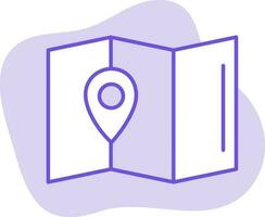 Map Navigation Icon On Purple Background. vector