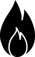 Fire Icon In Black and White Color. vector