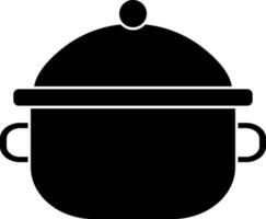 Glyph icon of casserole or saucepan. vector
