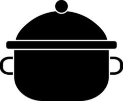 Glyph icon of casserole or saucepan. vector