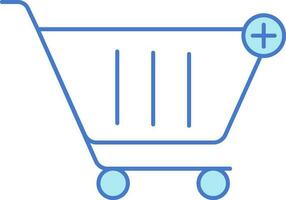 Add Cart Icon In Blue And White Color vector