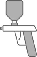 Flat Spray Gun Icon In White And Gray Color. vector