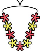 Floral Garland Icon In Red And Yellow Color. vector