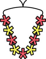 Floral Garland Icon In Red And Yellow Color. vector