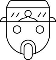 Auto Rickshaw Or Tuktuk Icon In Line Art. vector