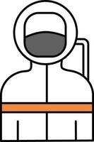 plano estilo astronauta icono. vector