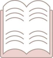 Pink And White Open Book Icon Or Symbol. vector