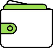 Wallet Icon In Green And White Color. vector