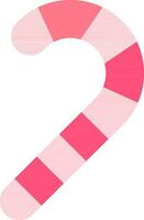 Candy Cane Icon In Pink Color. vector