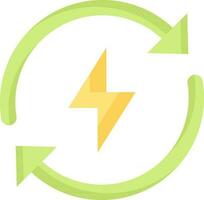Renewable Energy Icon In Green And Yellow Color. vector