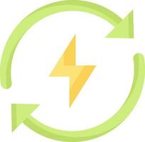 Renewable Energy Icon In Green And Yellow Color. vector