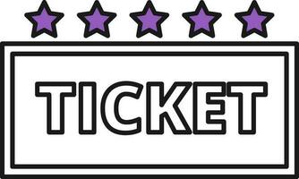 White And Purple Color Ticket Icon In Flat Style. vector