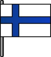 Finland Flag Icon In Flat Style. vector