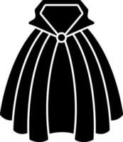 Black and White Cape Icon in Flat Style. vector