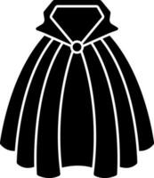 Black and White Cape Icon in Flat Style. vector