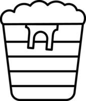 Cloth Washing Bucket Icon In Line Art. vector