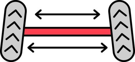 Wheel Alignment Grey And Red Icon In Flat Style. vector