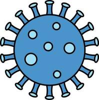 Flat Style Virus Icon Or Symbol In Blue Color. vector