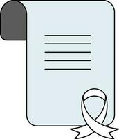 Scroll Cancer Document Paper Icon In Blue And White Color. vector