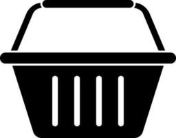 Black and White basket icon or symbol. vector