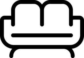 Isolated Sofa or Couch Icon in Line Art. vector