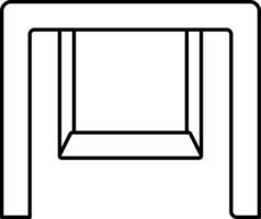 Swing Icon In Thin Line Art. vector