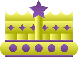 Crown Icon In Purple And Green Color. vector