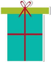 Illustration of sea green gift box. vector