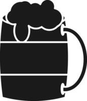 Beer Mug Icon In Black and White Color. vector