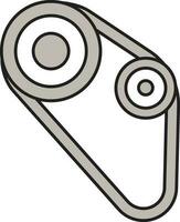 Timing Belt Icon In Gray And White Color. vector