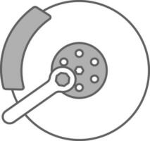 Tyre Fitting Icon In White And Gray Color. vector