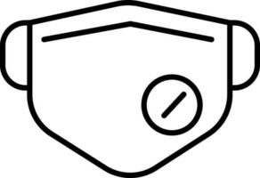 N95 Face Mask Icon In Black Outline. vector