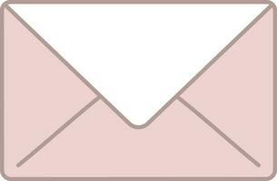 ilustración de sobre icono en rosado y blanco color. vector