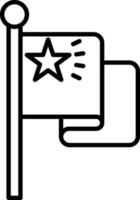 Star Flag Icon Or Symbol In Thin Line Art. vector