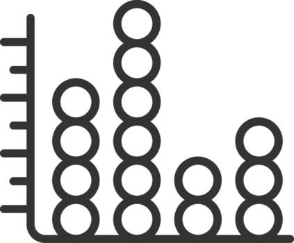 Scatter Plot Graph Icon In Black Thin Line Art. vector