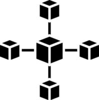 negro y blanco blockchain icono en plano estilo. vector