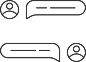 User Chat Icon In Black Line Art. vector
