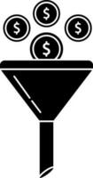 Commercial funnel icon in glyph style. vector