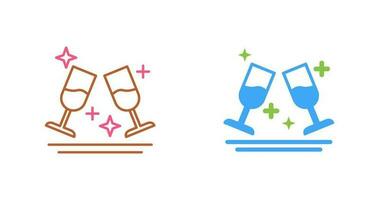 Two Glasses Romantic Vector Icon