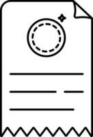 Payment Receipt Or Invoice Icon In Thin Line Art. vector