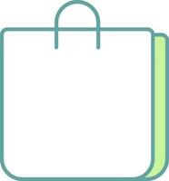 Carry Bag Icon In Green And White Color. vector