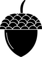 Isolated acorn icon in Black and White color. vector